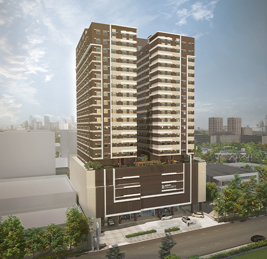 Exterior view of the Aurora Escalades residential building